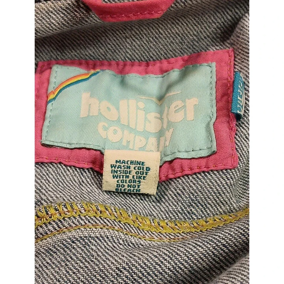 Vintage Y2K Hollister Distressed Wash Denim Button Up Jacket Medium... - Picture 6 of 9
